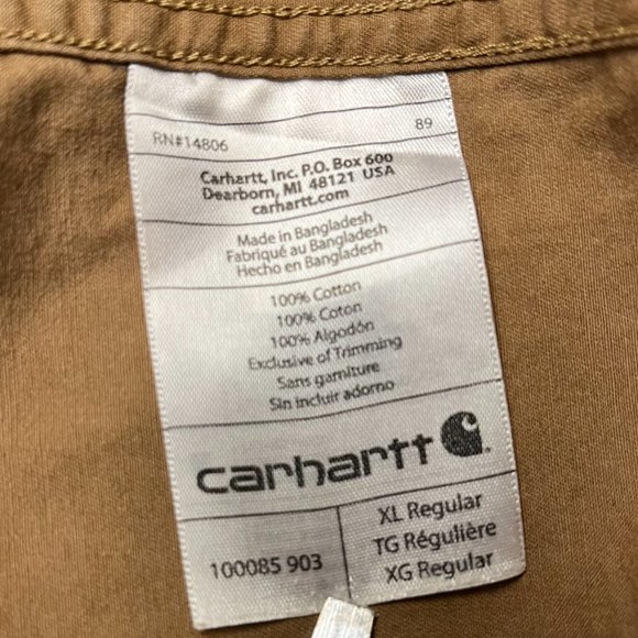 Carhartt Long-Sleeve Button-down Collar Relaxed Fit Work Shirt Men's Size XL - Picture 9 of 13